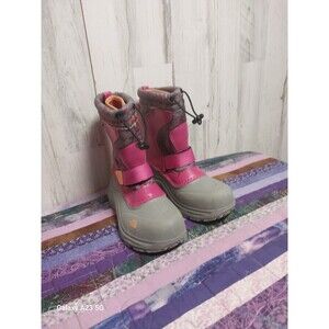 The North Face Youth Girl SZ 3 Gray Pink/Gray Snow Winter Boots Insulation